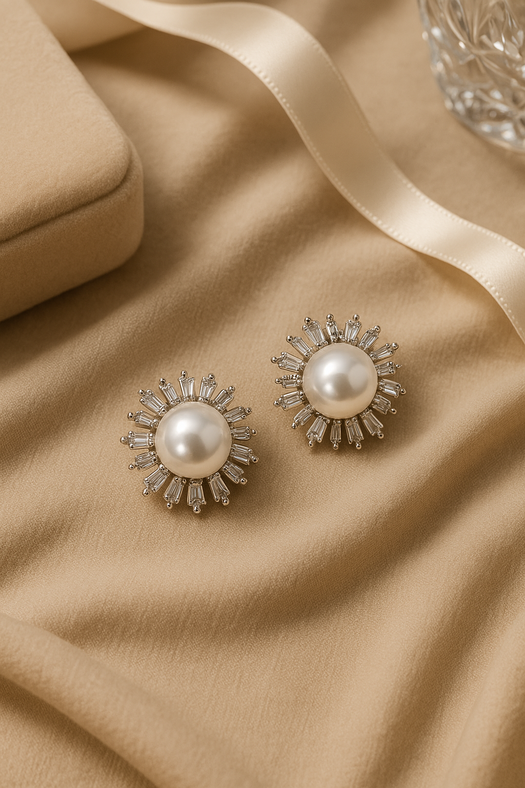 Radiantia Pearl Sunburst Earrings