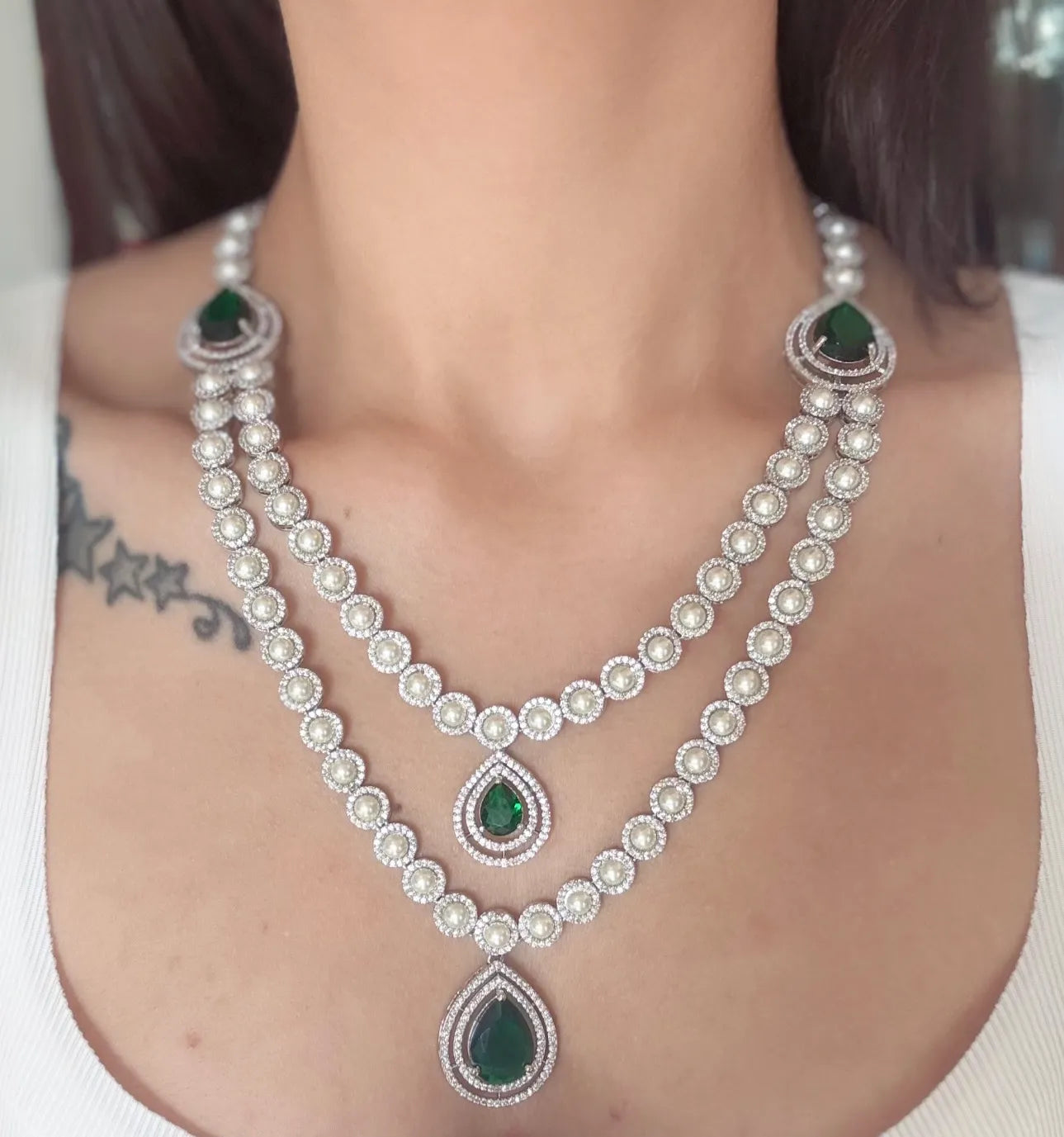 Pearl Empress Emerald Set