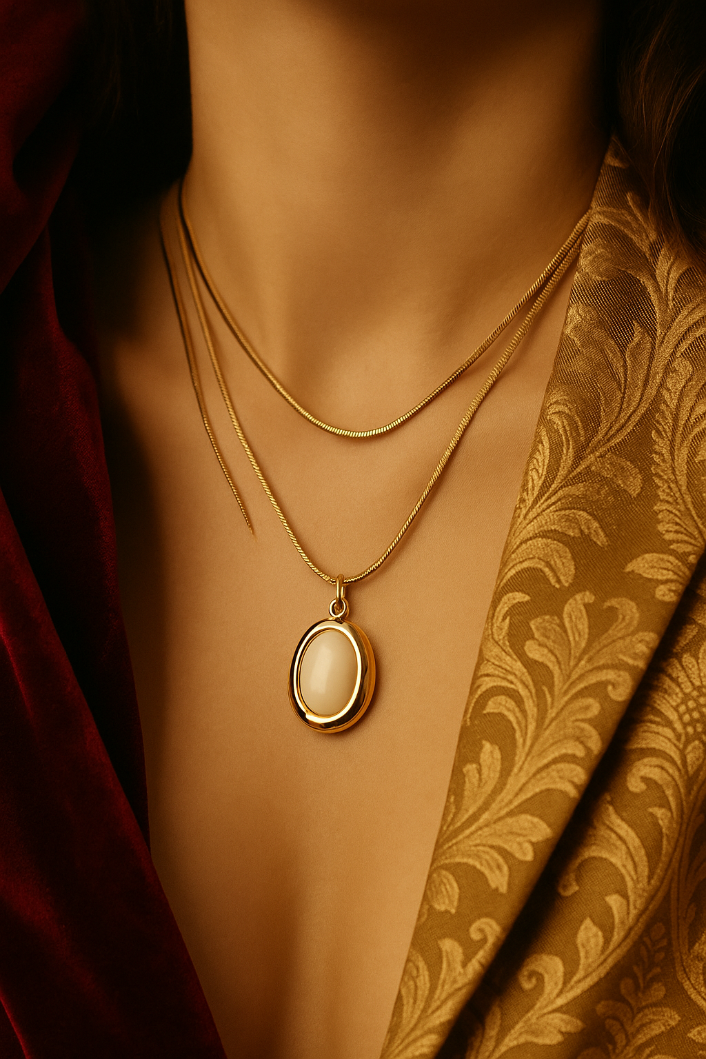 Aurora Oval Pendant Necklace