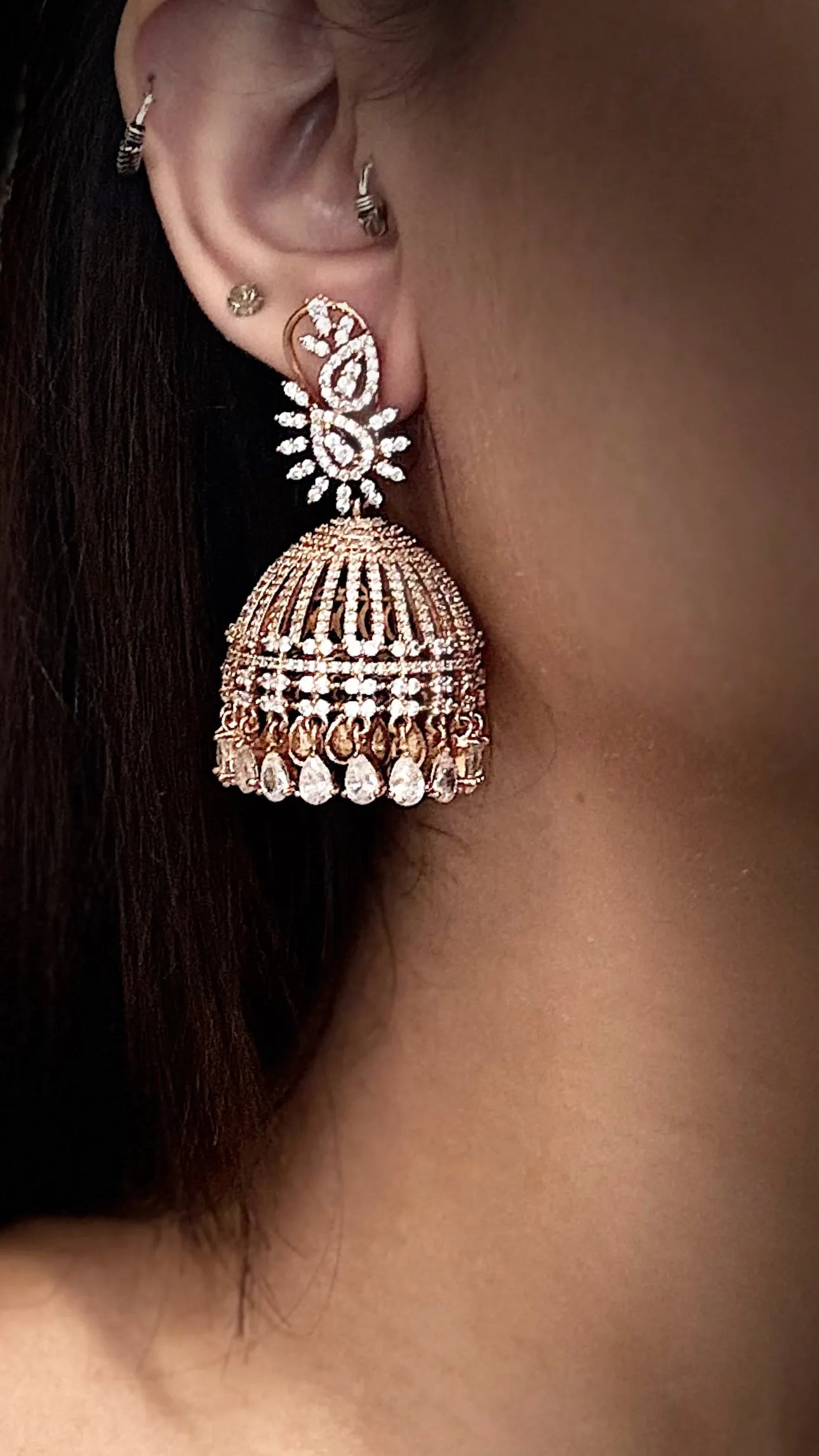 Suroor Rose Dome Jhumkas