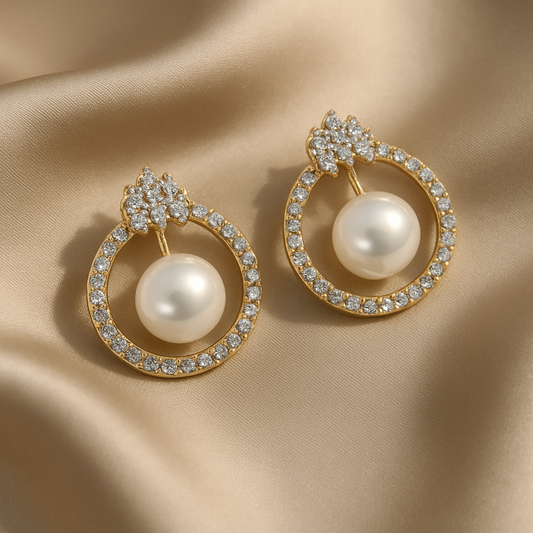 Celeste Pearl Halo Earrings