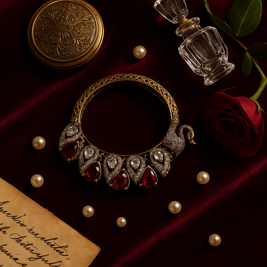 Majestic Peacock Ruby & Dimaond Heritage Bangle