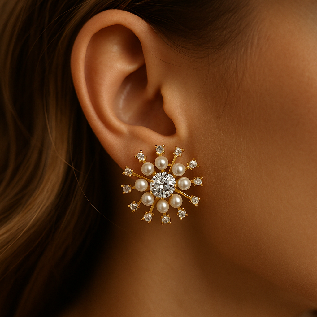 Opaline Star Bloom Studs