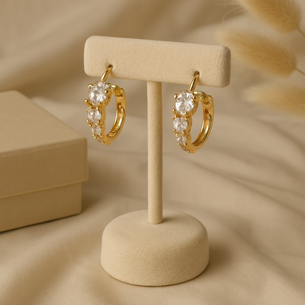 Aira Classic Diamond Hoops