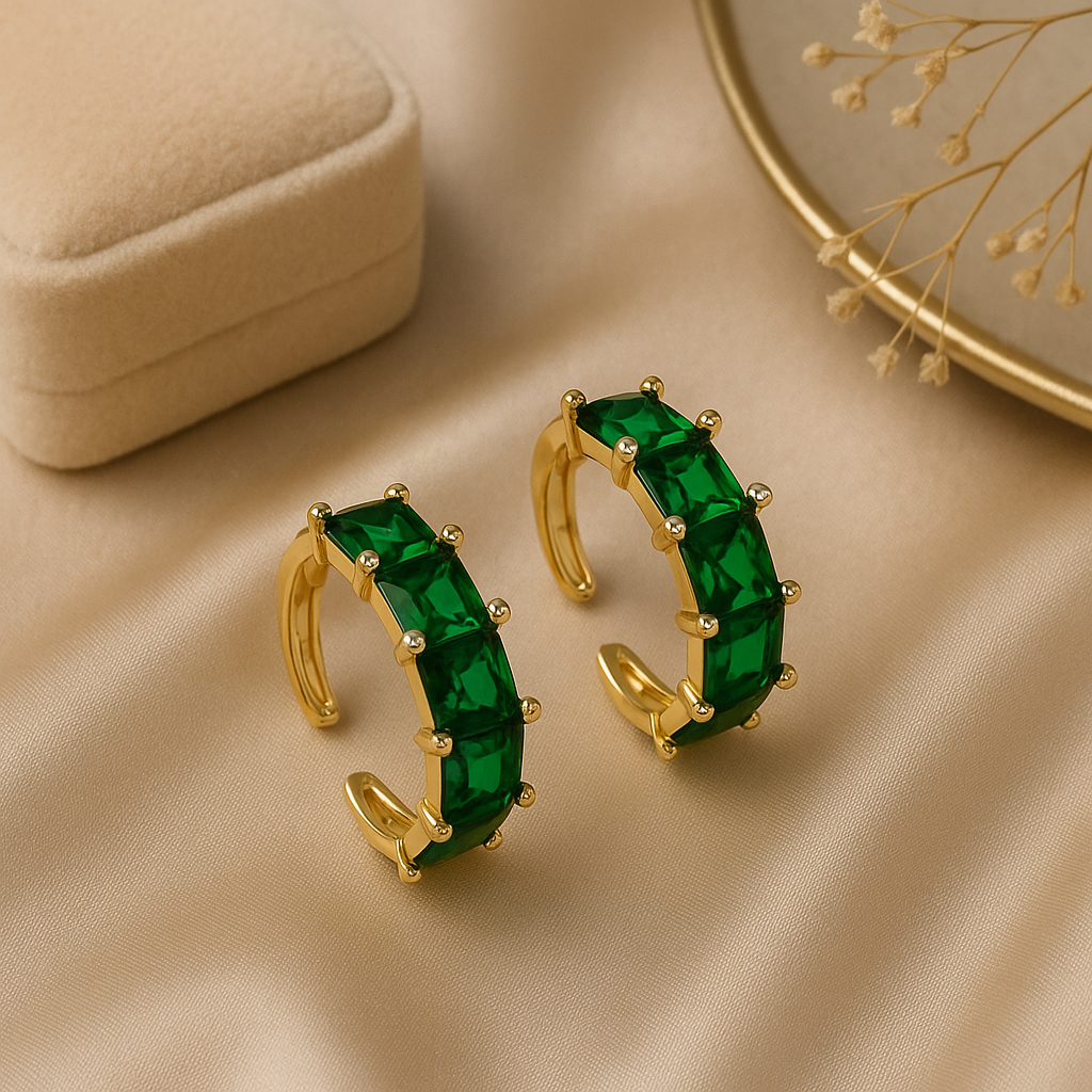 Zoya Emerald Gold Hoops