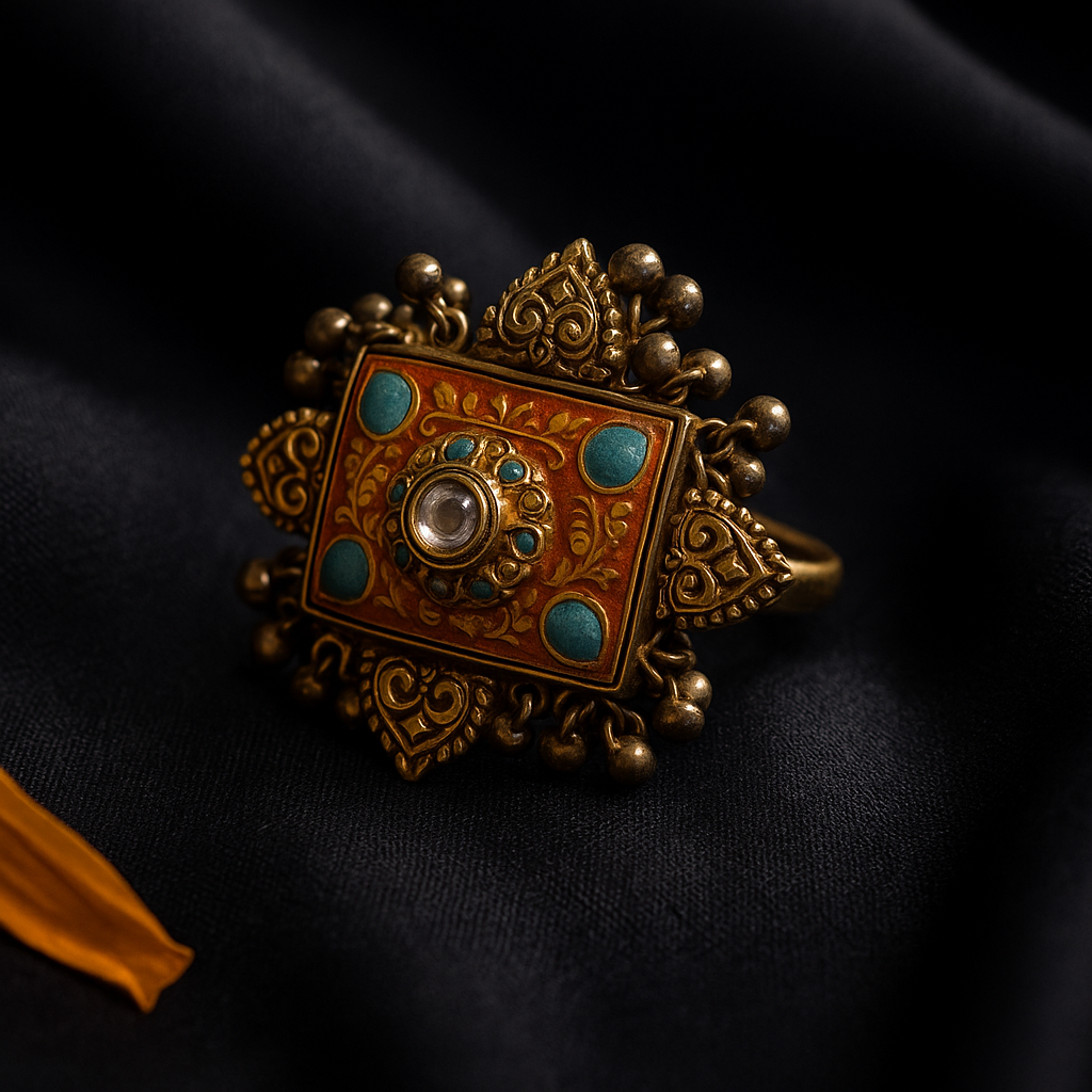 Aranya Antique Enamel Ring