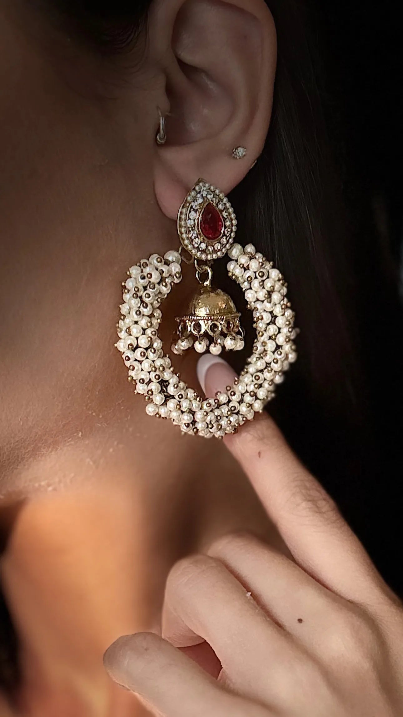 Aarohi Pearl Ember Earrings