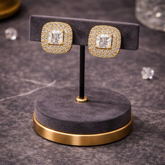 Celeste Cushion Halo Stud Earrings