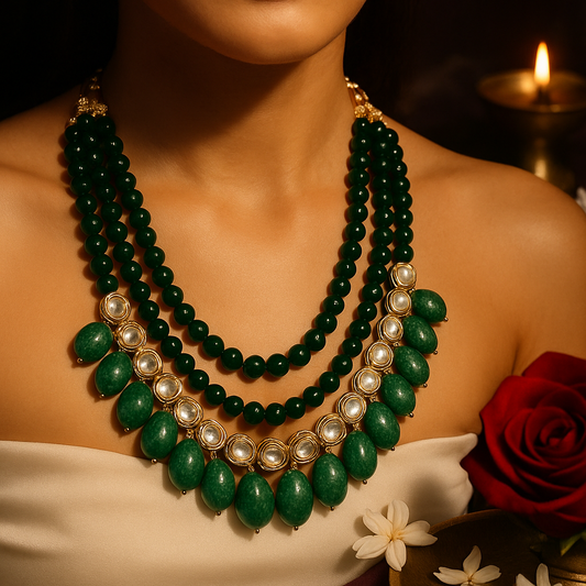 Maharani Malhar Emerald Polki Necklace
