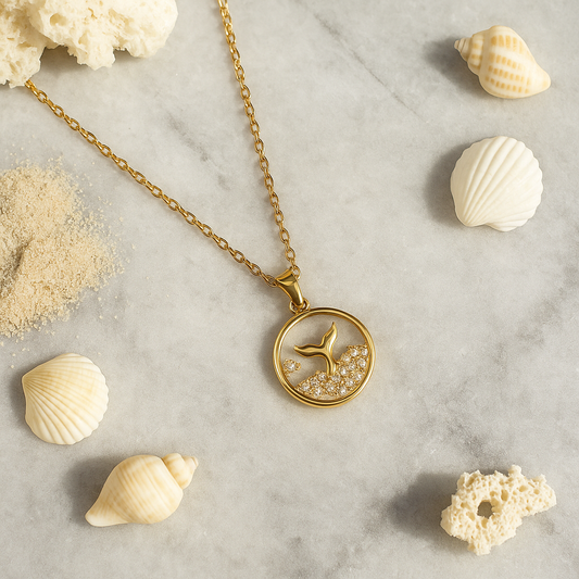 Gold Fish Pendant Necklace