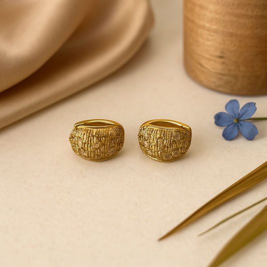 Gold Crystal Stud Earrings