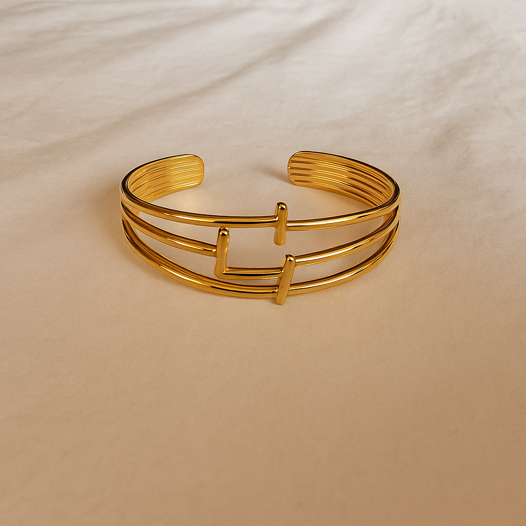Golden Horizon Open Cuff Bracelet