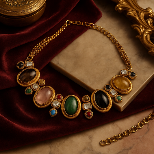 Polki Multistone Necklace Set