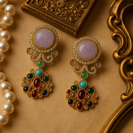Royal Navratna Heritage Necklace Set