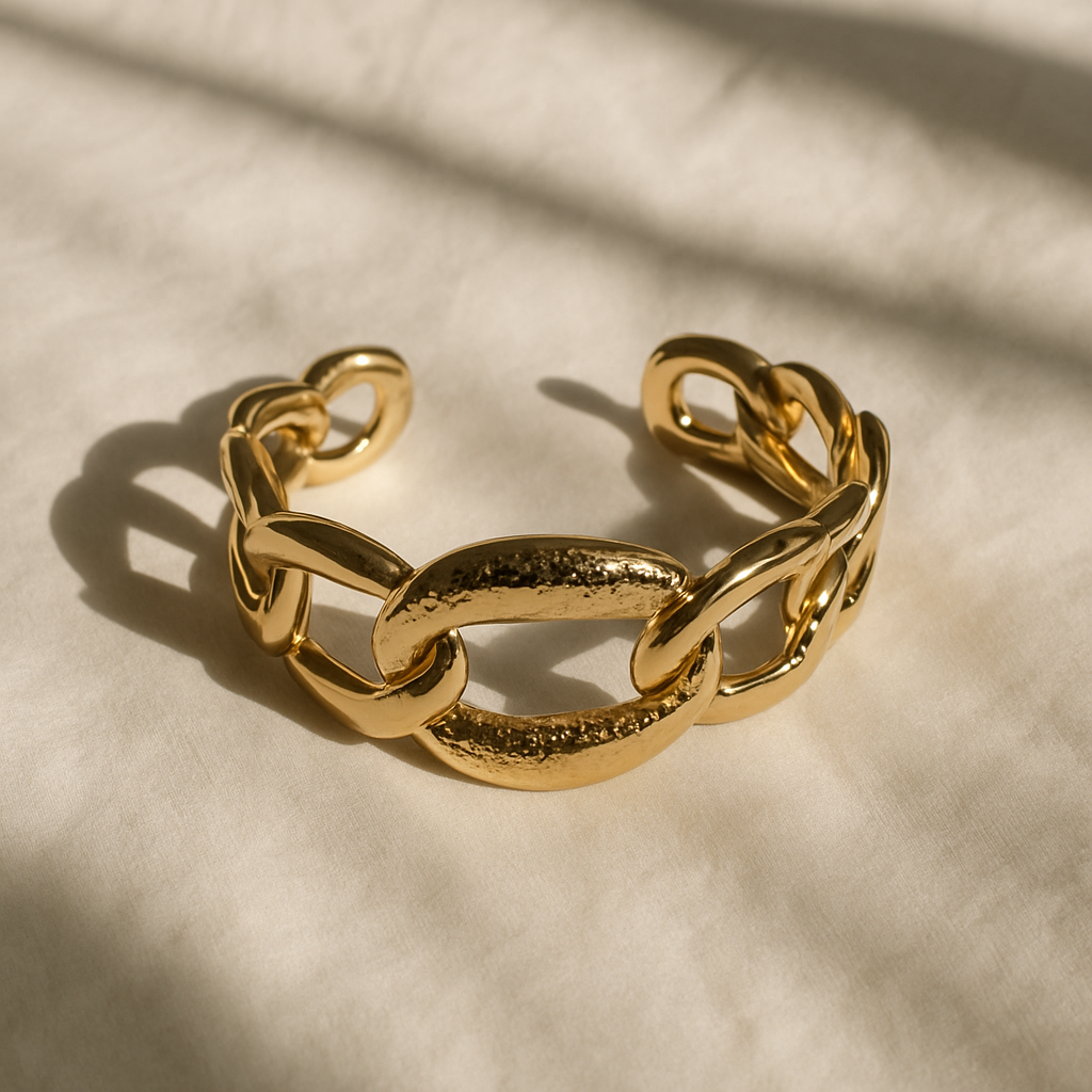 Bold Luxe Gold-Plated Chain Bracelet