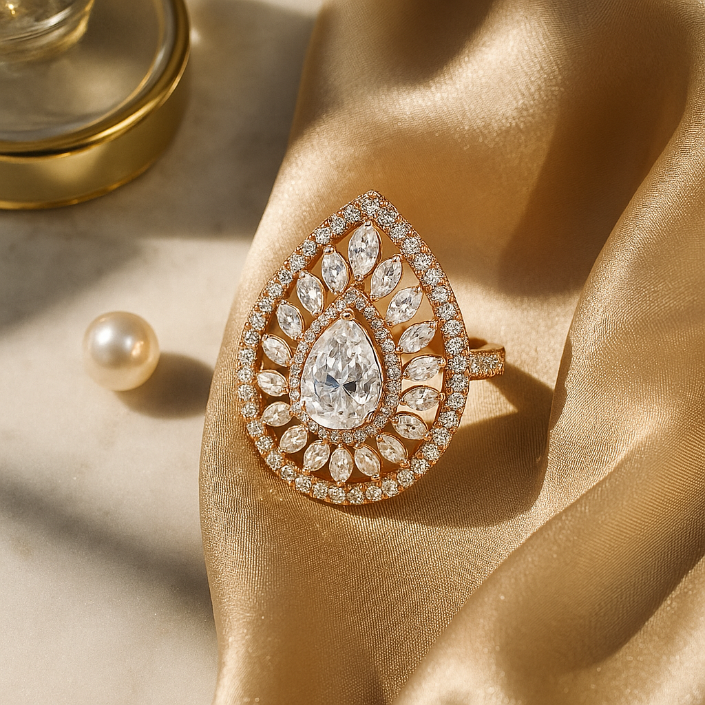 Ruqaya Teardrop Diamond Ring