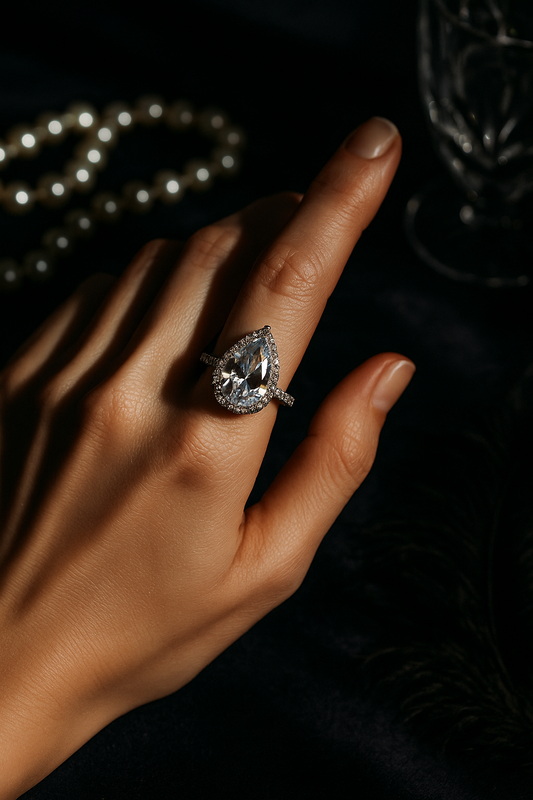 Eterna Teardrop Solitaire Ring