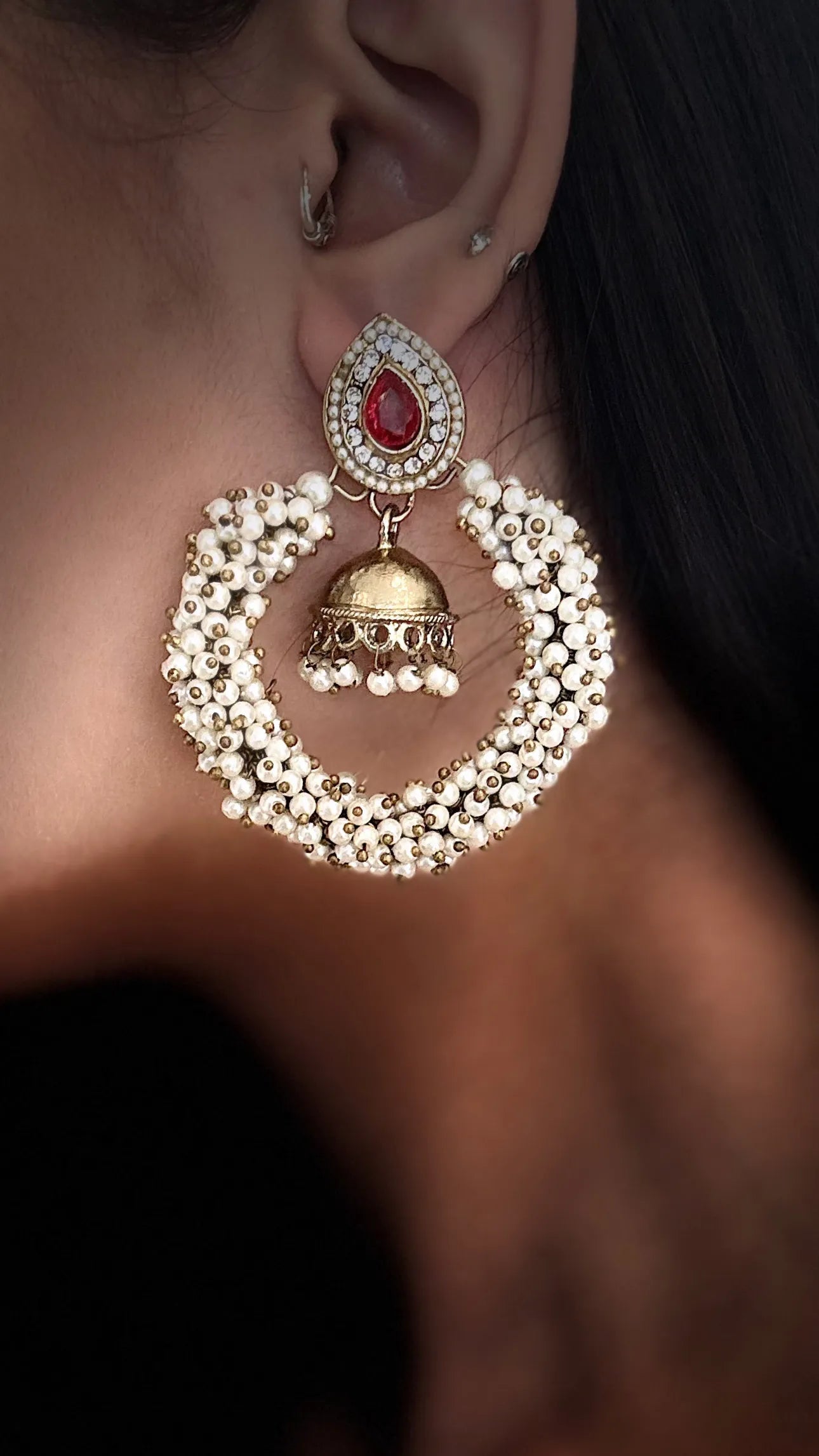 Aarohi Pearl Ember Earrings