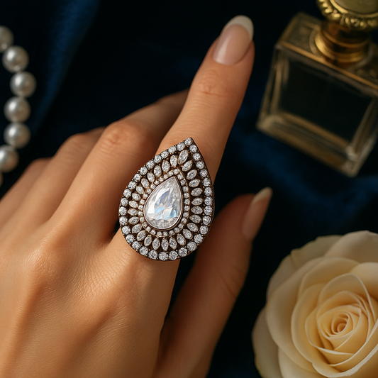 Ruqaya Teardrop Diamond Ring
