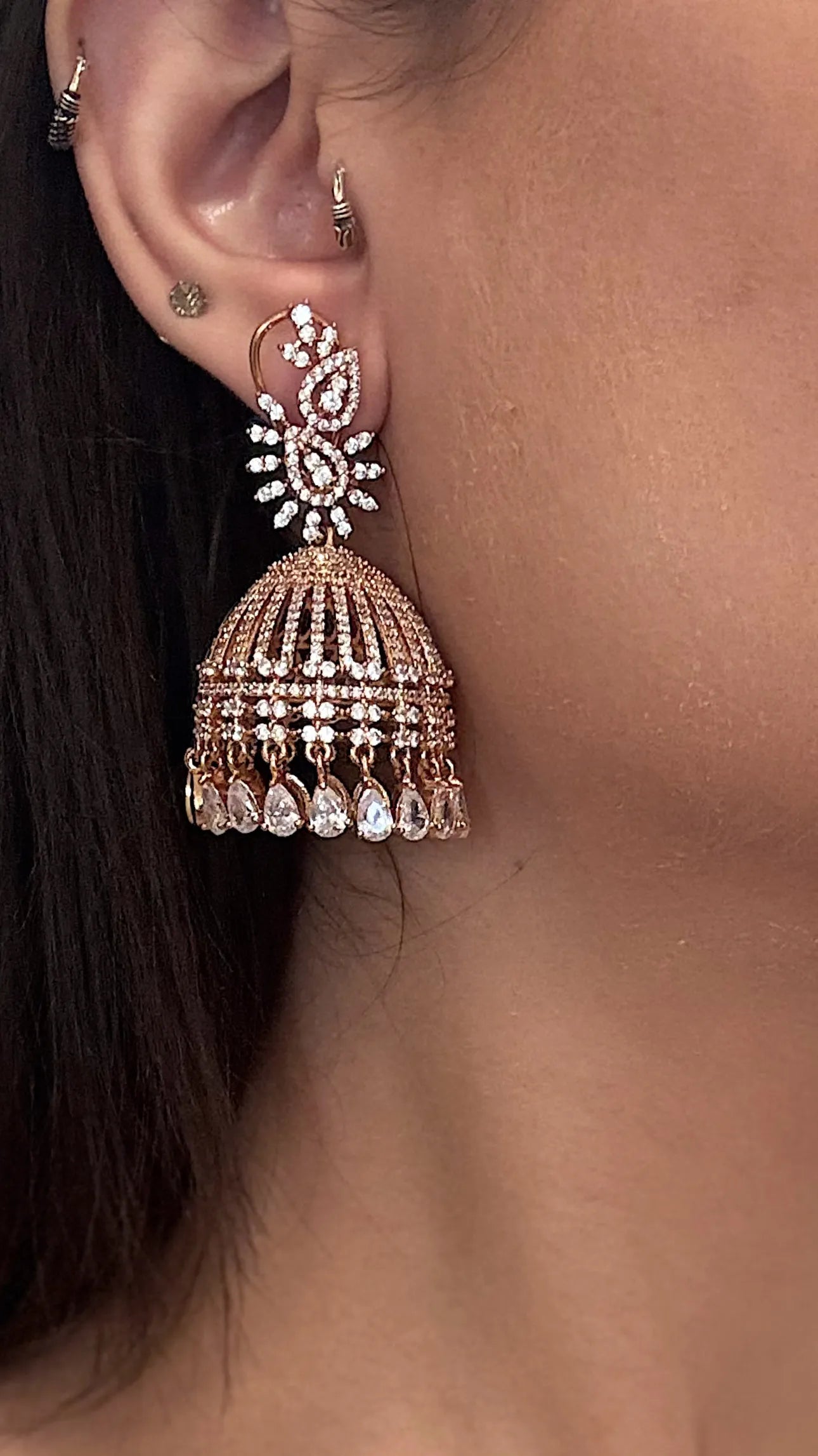 Suroor Rose Dome Jhumkas