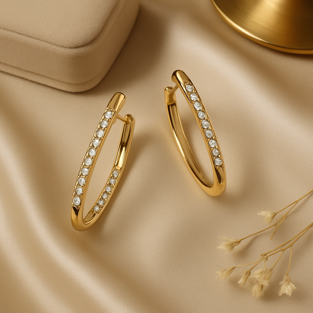 Elara Diamond Sleek Hoops