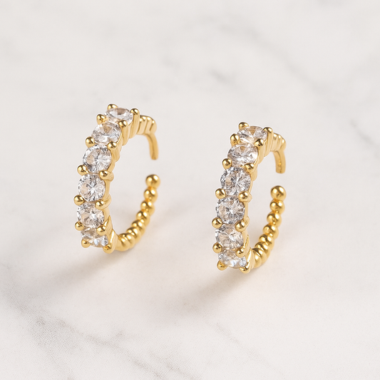 Regal Crystal Huggie Earrings