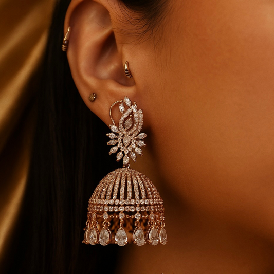 Suroor Rose Dome Jhumkas