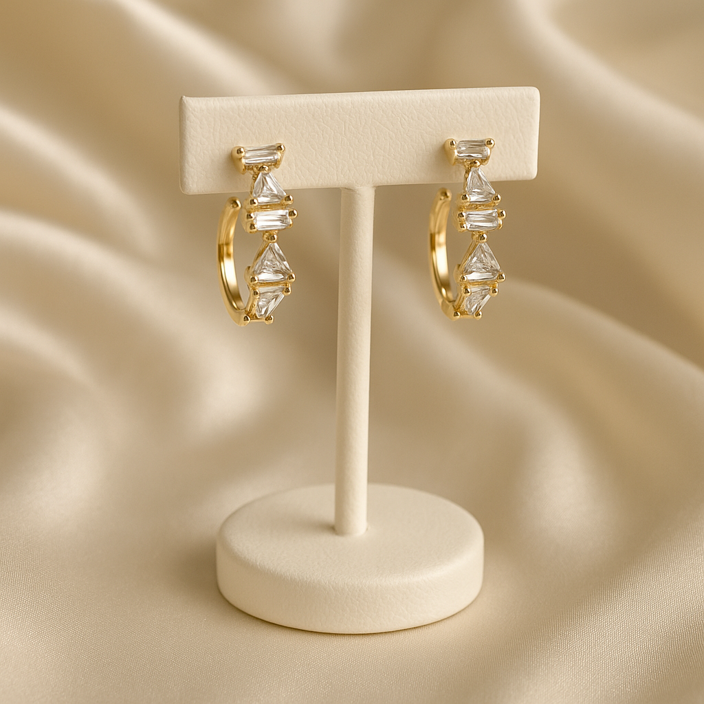Celeste Baguette Diamond Hoops