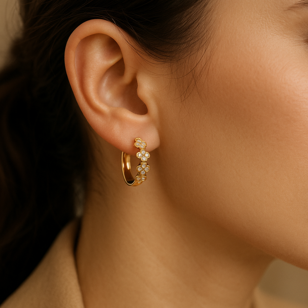 Flora Bloom Diamond Huggies