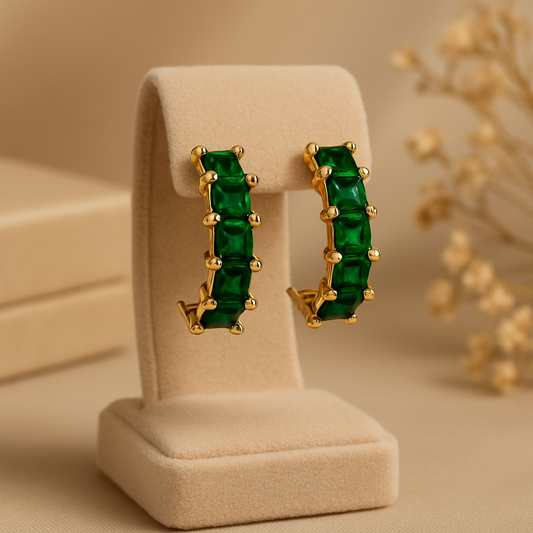 Zoya Emerald Gold Hoops