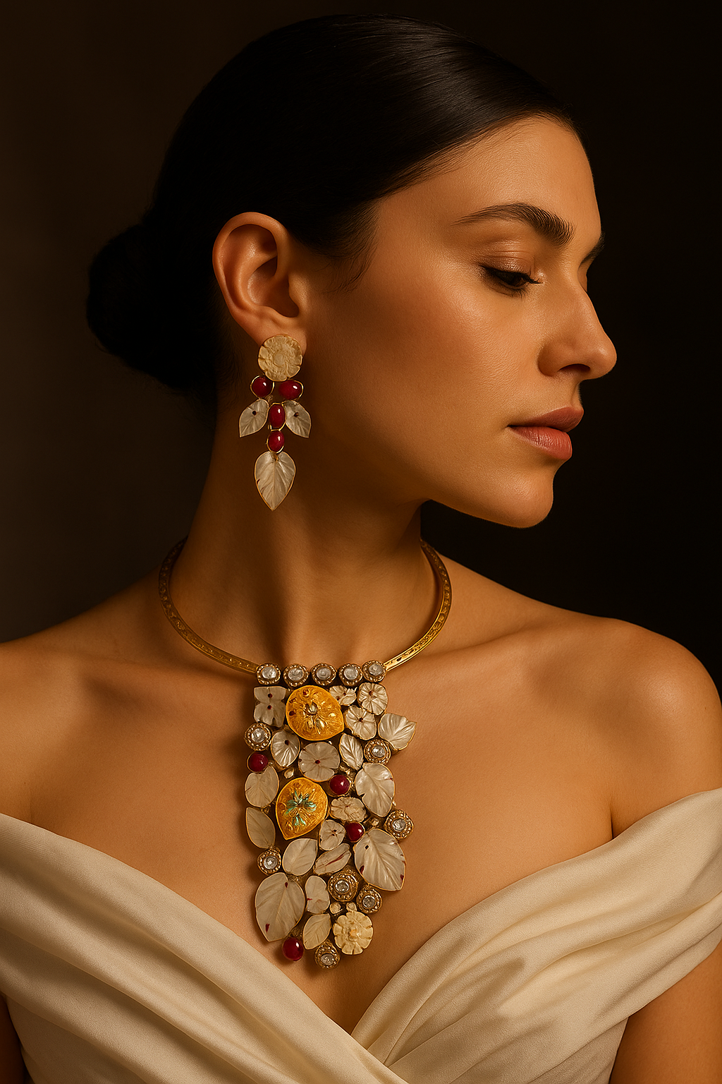 Enchanted Garden Mother of Pearl Necklace Set