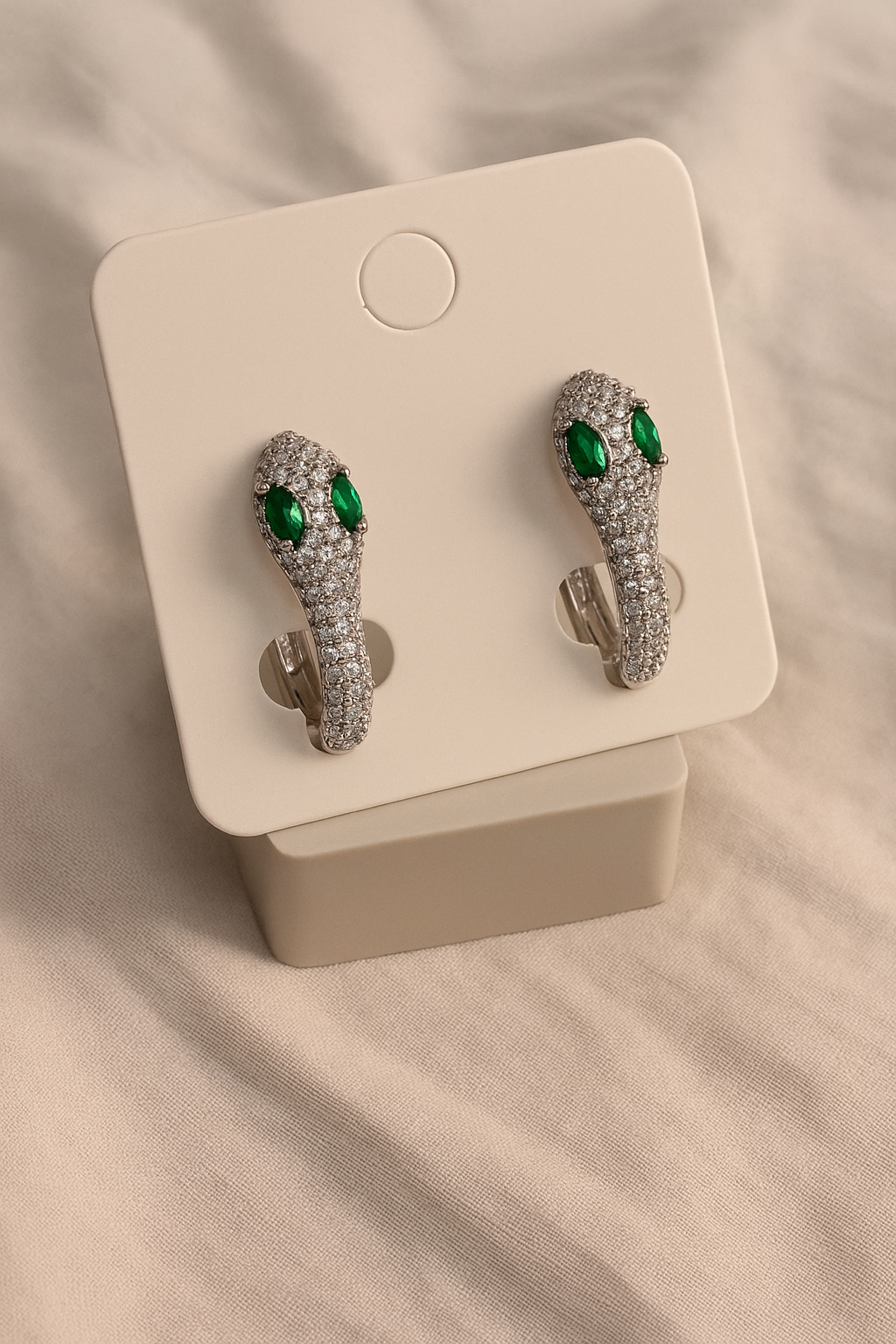 Serpentina Emerald Diamond Hoops