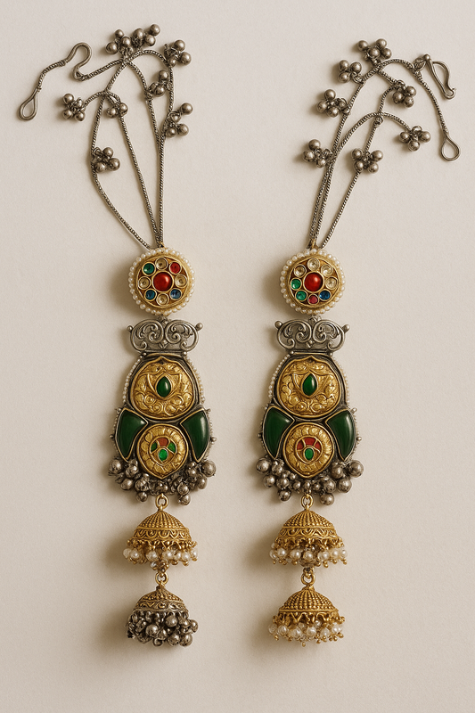 Heritage Jhumka with Ear Chain