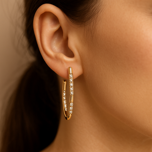 Elara Diamond Sleek Hoops