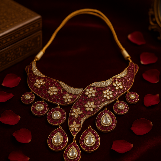 Maharani Gulzar Ruby Kundan Necklace Set