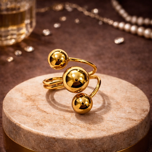 Orbital Muse Gold-Plated Statement Ring