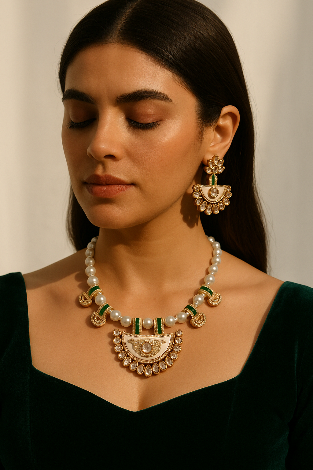 Pearl Kundan Choker Set
