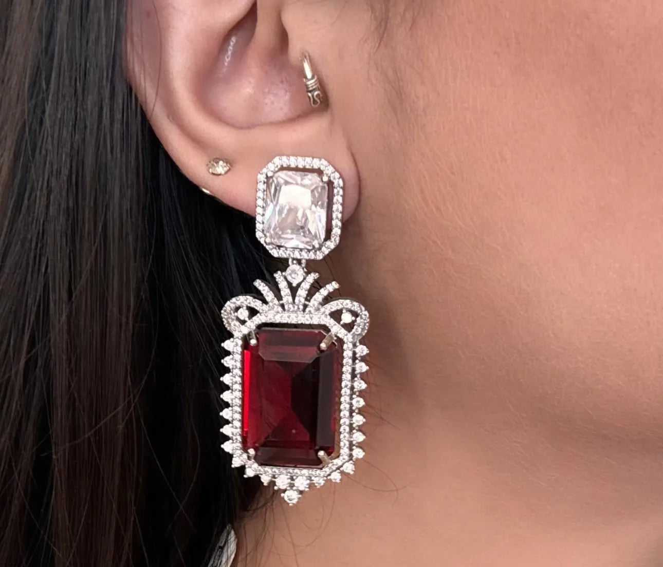 Regal Ruby Diamond Necklace Set