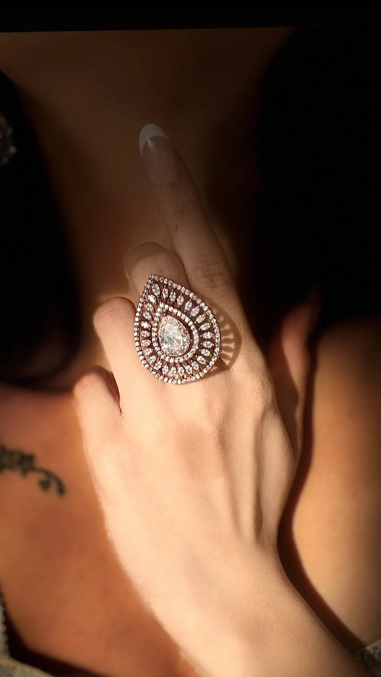 Ruqaya Teardrop Diamond Ring