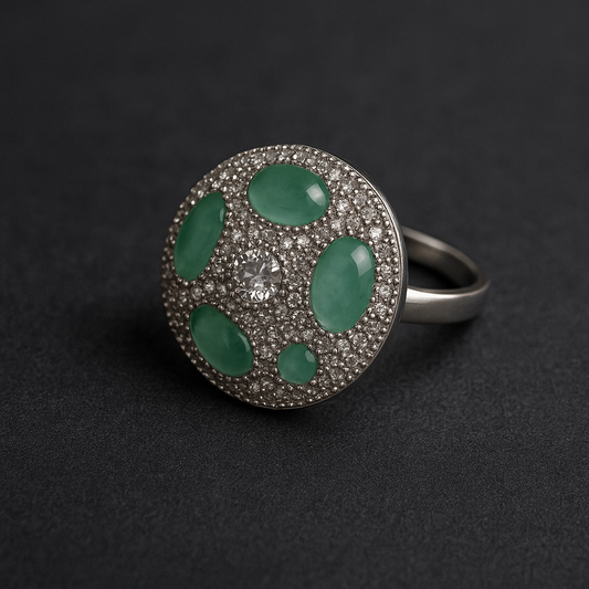 Emerald Orbit Diamond Ring