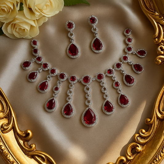 Rouge Cascade Diamond Necklace Set