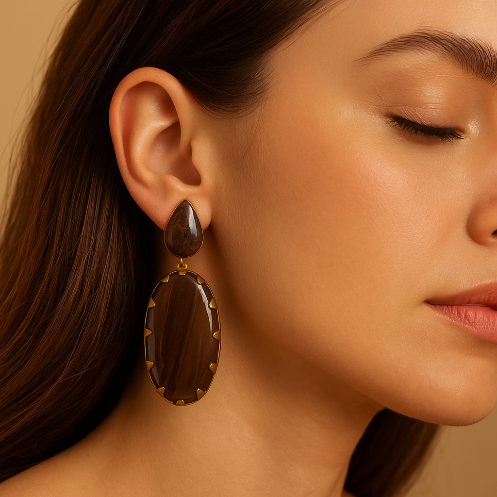 Aaral Earthstone Statement Earrings