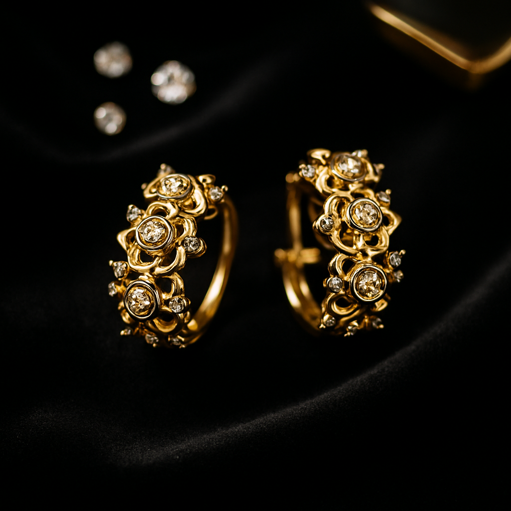 Celeste Diamond Cluster Hoops