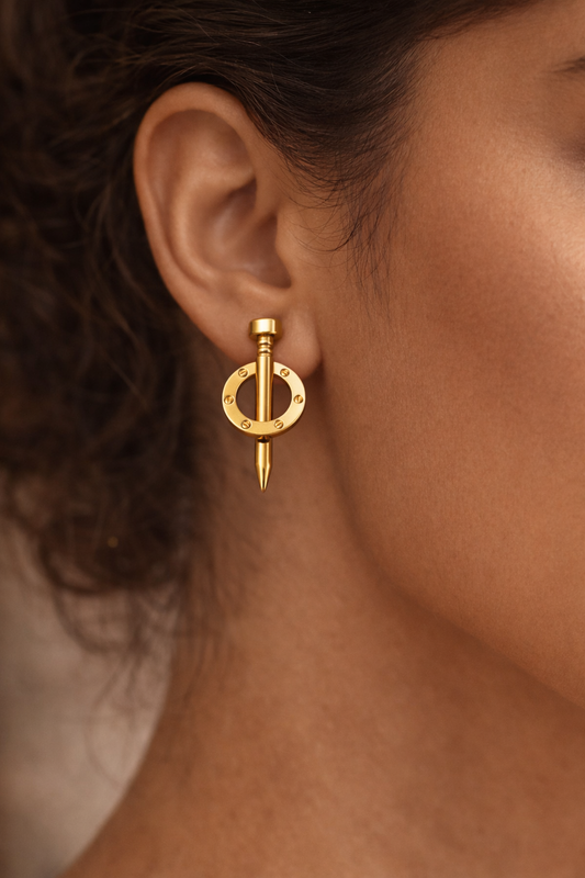 Axel Screw Drop Stud Earrings