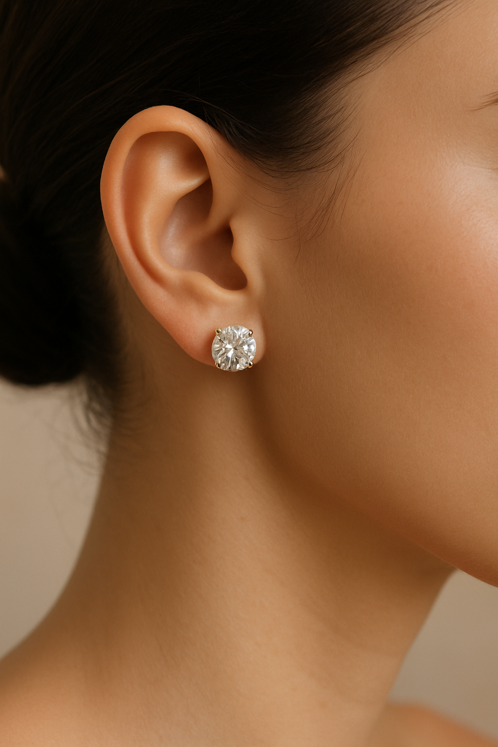 Eternal Sparkle Solitaire Stud Earrings