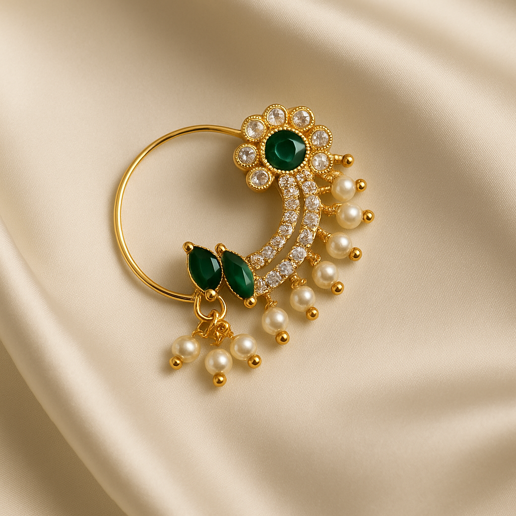 Emerald & Pearl Maharashtrian Nath