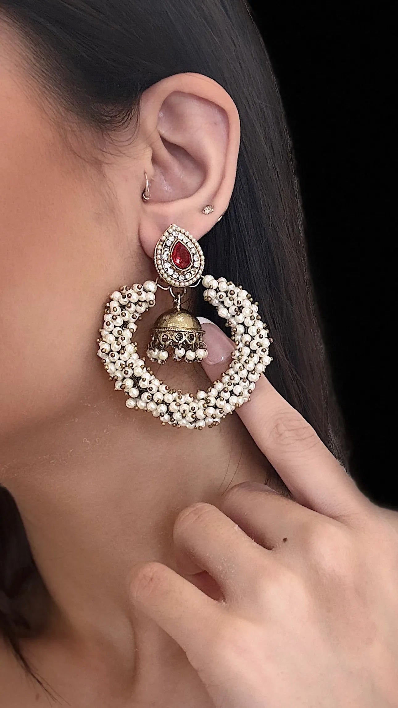 Aarohi Pearl Ember Earrings