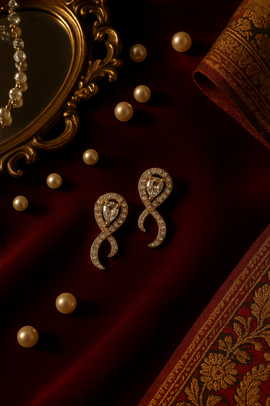 Sparkling Teardrop Loop Earrings