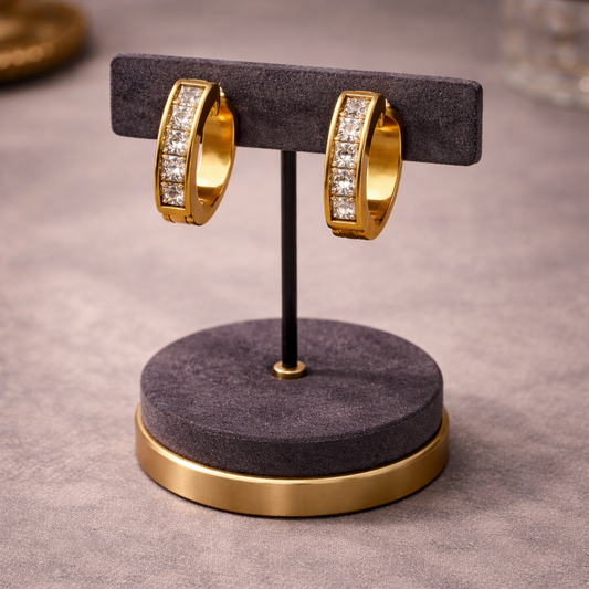 Linea Crystal Bar Hoop Earrings