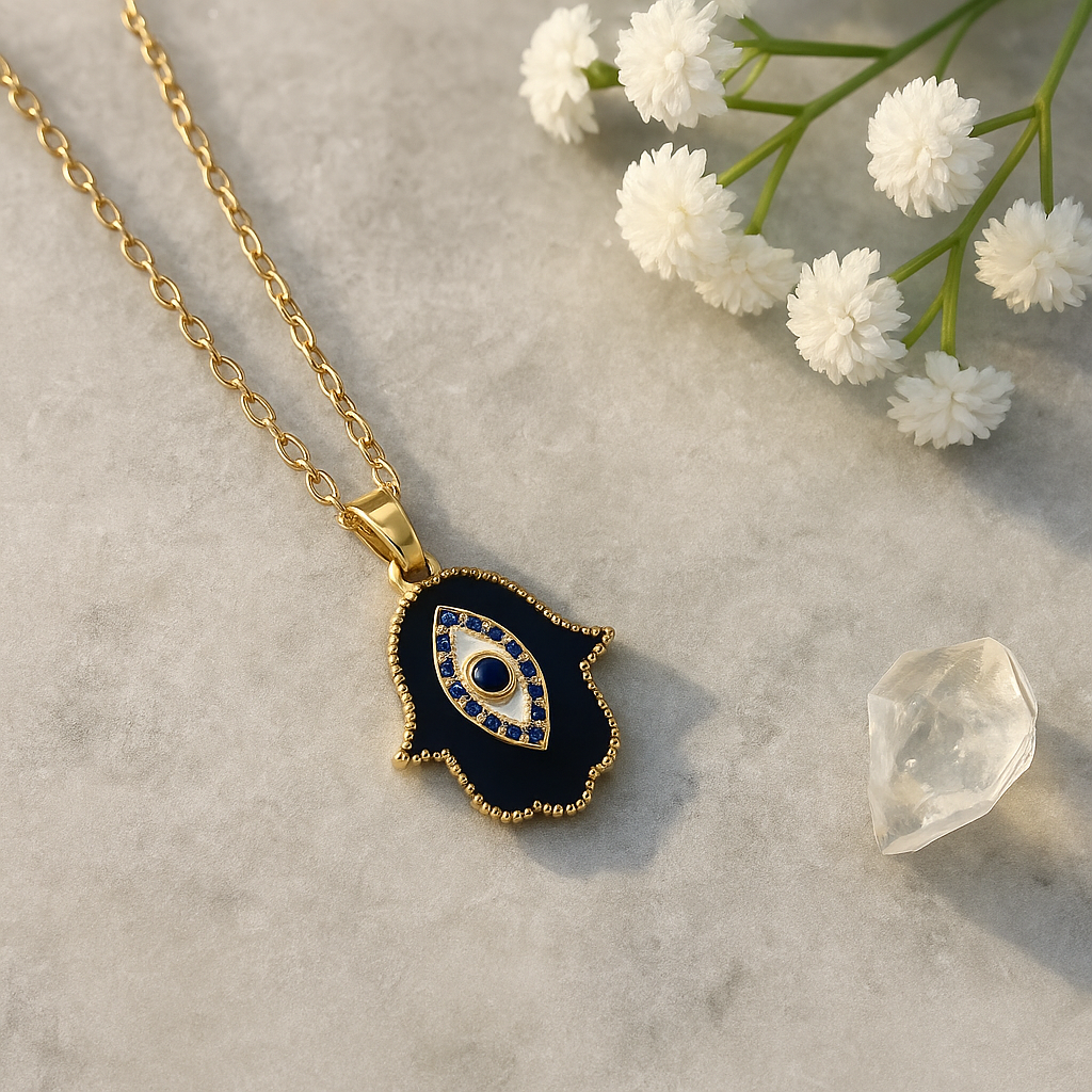 Hamsa Hand Evil Eye Necklace